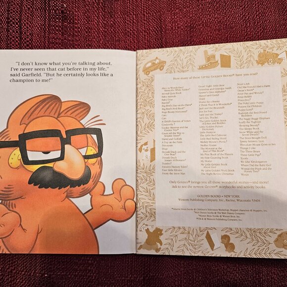 Vintage Garfield The Cat Show 1990 A Little Golden Book - Picture 3 of 4